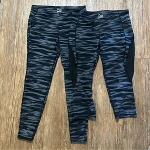2 Pair Old Navy Black and Gray Patterned Leggings